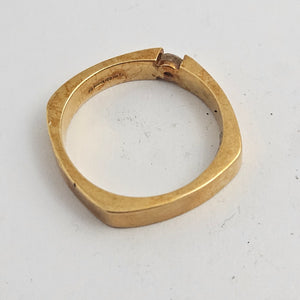 Diamond in 18k Gold Ring by Duet Vintage c1980
