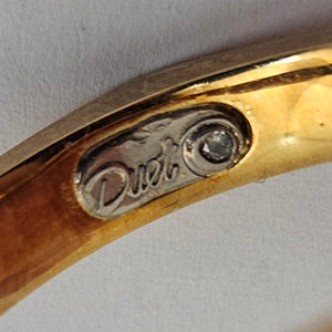 Diamond in 18k Gold Ring by Duet Vintage c1980