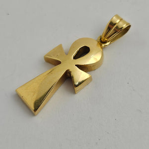 Egyptian Ankh Cross Pendant in 18k Gold Vintage