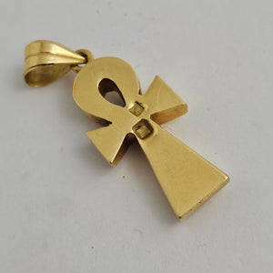 Egyptian Ankh Cross Pendant in 18k Gold Vintage