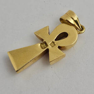 Egyptian Ankh Cross Pendant in 18k Gold Vintage