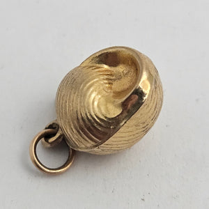 Sea Shell 9k Gold English Charm or Pendant Vintage 1970