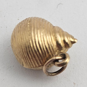 Sea Shell 9k Gold English Charm or Pendant Vintage 1970