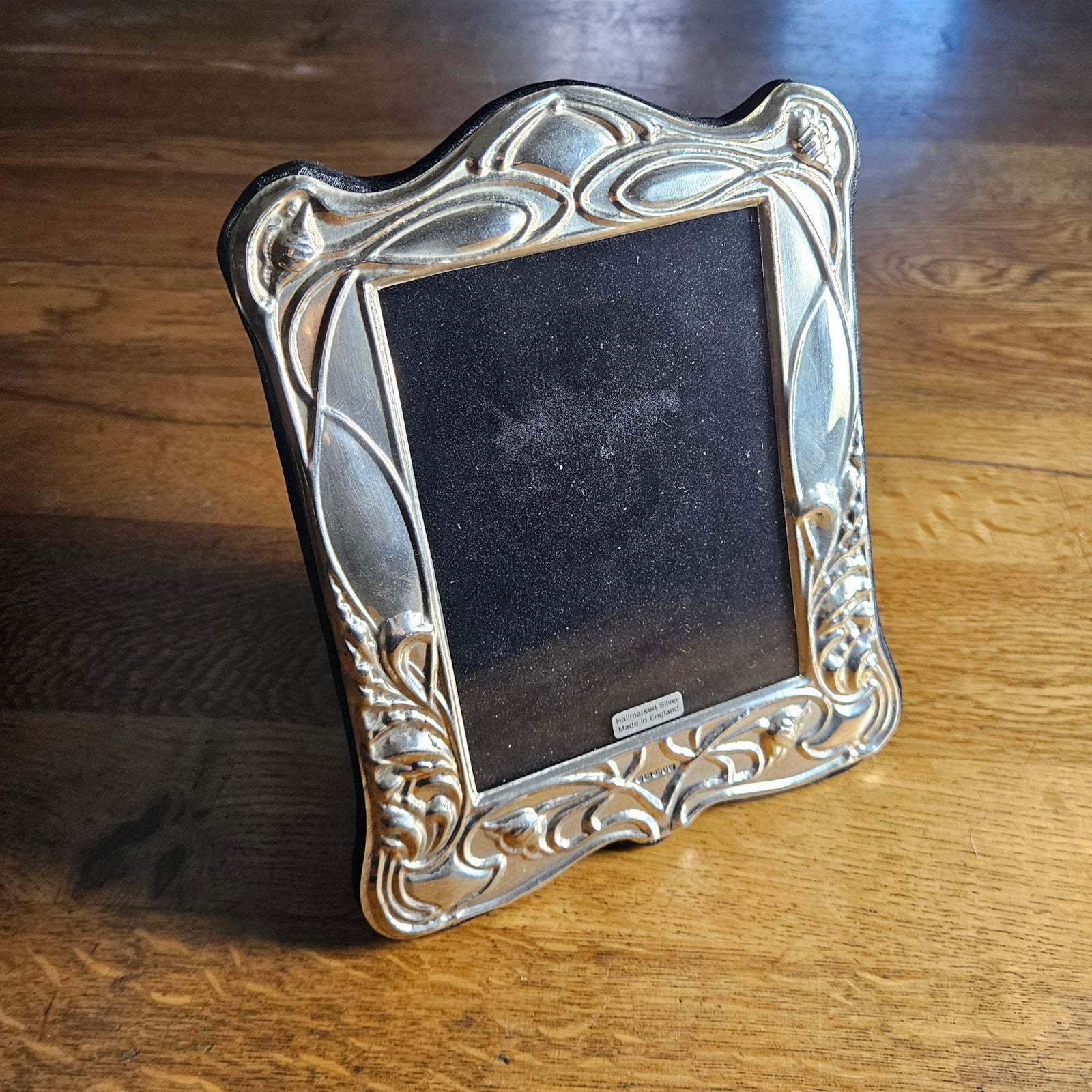 English Sterling Silver Art Nouveau Style Photo or Picture Frame Vintage