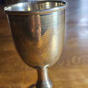 English Sterling Silver Jewish Kiddush Cup Vintage Art Deco 1938