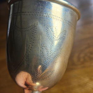 English Sterling Silver Jewish Kiddush Cup Vintage Art Deco 1938