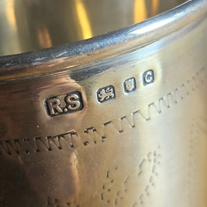 English Sterling Silver Jewish Kiddush Cup Vintage Art Deco 1938