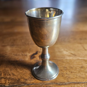 English Sterling Silver Jewish Kiddush Cup Vintage Art Deco 1938