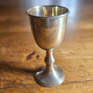 English Sterling Silver Jewish Kiddush Cup Vintage Art Deco 1938