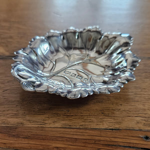 English Sterling Silver Leaf Dish Pin Tray by Mappin & Webb Ltd Vintage