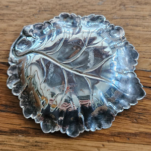 English Sterling Silver Leaf Dish Pin Tray by Mappin & Webb Ltd Vintage