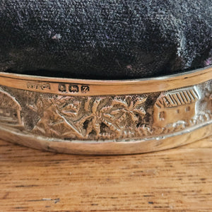 English Sterling Silver Sewing Pin Cushion by J. Boseck & Co Vintage 1924 Art Deco