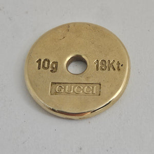 Gucci 18k Gold Disc Pendant Vintage c1980