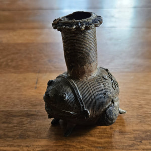 Indian Dhakra Brass Candlestick Vintage