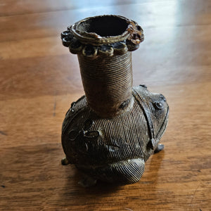 Indian Dhakra Brass Candlestick Vintage