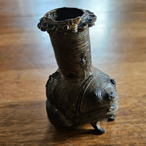 Indian Dhakra Brass Candlestick Vintage