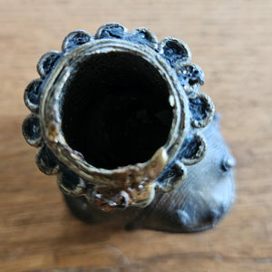 Indian Dhakra Brass Candlestick Vintage