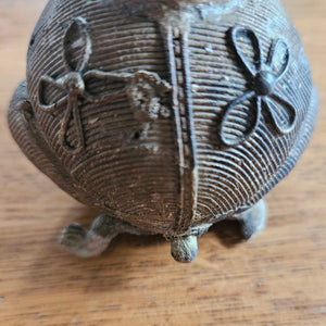 Indian Dhakra Brass Candlestick Vintage