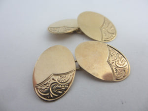 Irish Dublin 9k Gold Cufflinks Vintage 1984