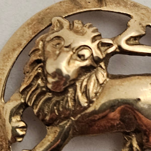 Leo the Lion Zodiac Star Sign 9k Gold Pendant or Charm Vintage English Hallmark
