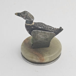 Austrian Cold Painted Bronze Mallard Duck Bird Menu Holder Vintage Art Deco