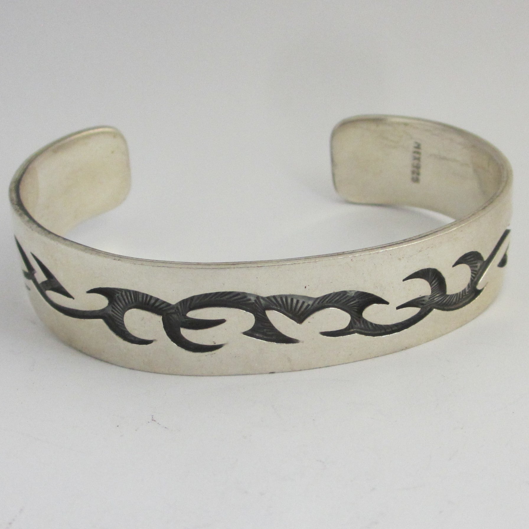 Mexican Sterling Silver Adjustable Bangle Bracelet Vintage