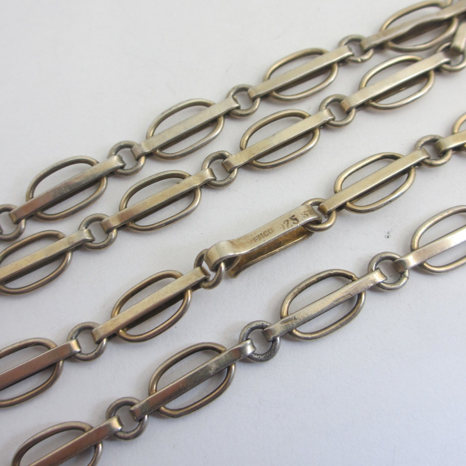 Chain Necklace in Mexican Sterling Silver 71.5cm / 28.1" Maker JLCS Vintage c1970