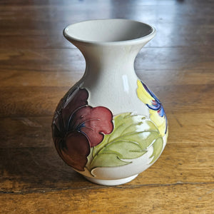 Hibiscus Moorcroft Pottery Vase Vintage c1970