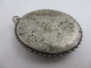 Tropical Morpho Butterfly Wing Sterling Silver Pendant Vintage Art Deco c1930