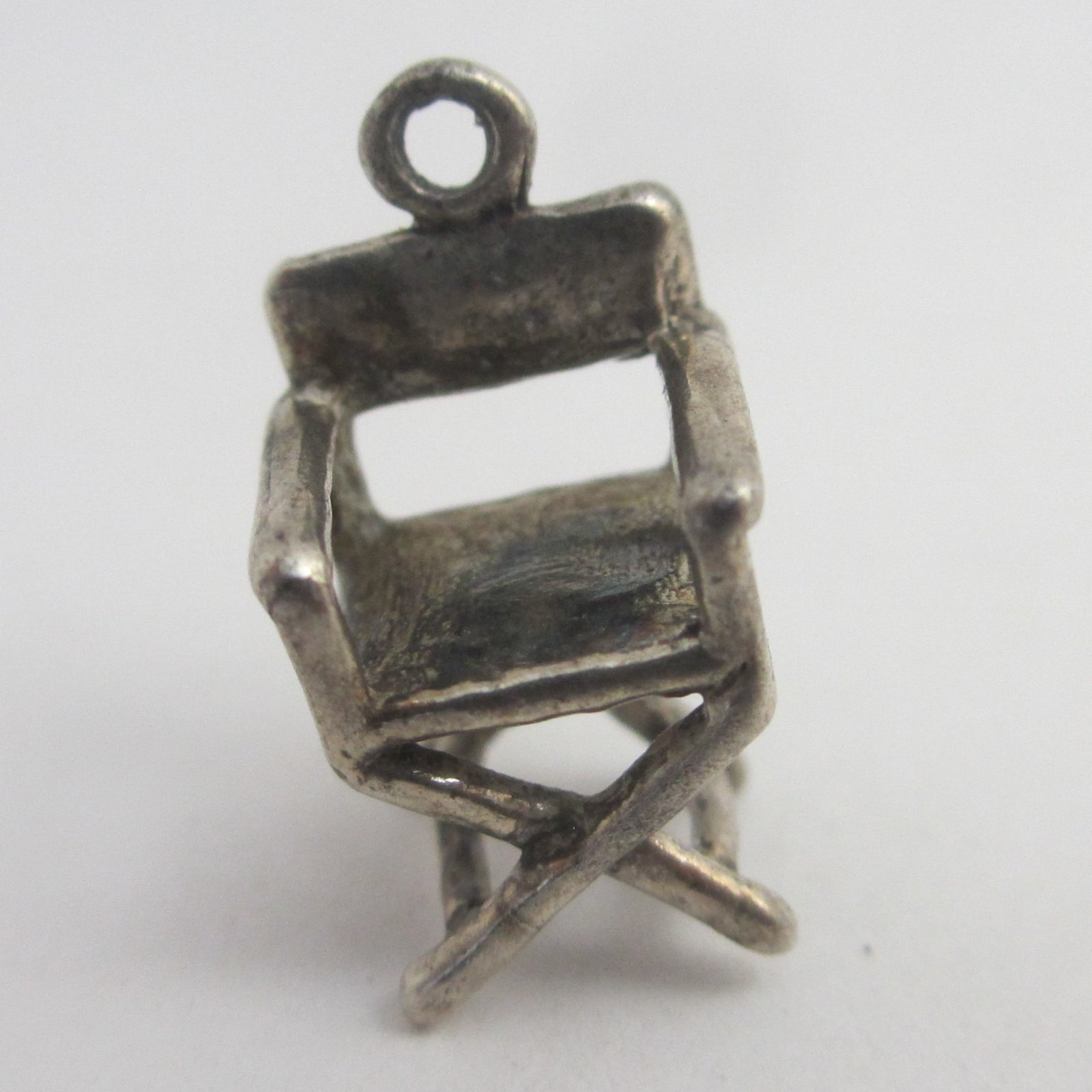 Movie Directors Chair Sterling Silver Charm or Pendant Vintage c1960