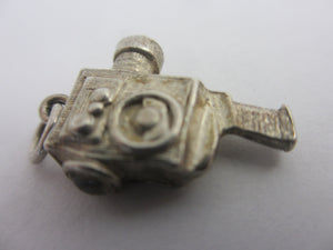 Nuvo Sterling Silver Charm or Pendant Movie Camera with a Stanhope Vintage c1960