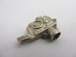 Nuvo Sterling Silver Charm or Pendant Movie Camera with a Stanhope Vintage c1960