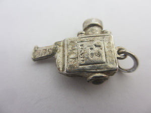 Nuvo Sterling Silver Charm or Pendant Movie Camera with a Stanhope Vintage c1960