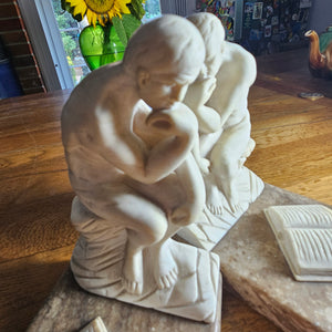 Rodin The Thinker Pair of Parianware Porcelain Book Ends Vintage Art Deco