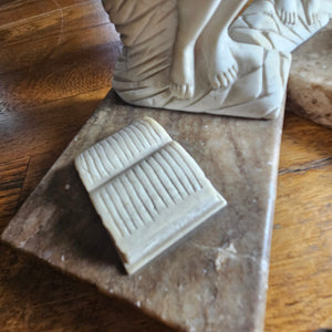 Rodin The Thinker Pair of Parianware Porcelain Book Ends Vintage Art Deco