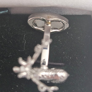 Stag Deer Cufflinks Rhodium Plated Boxed Vintage