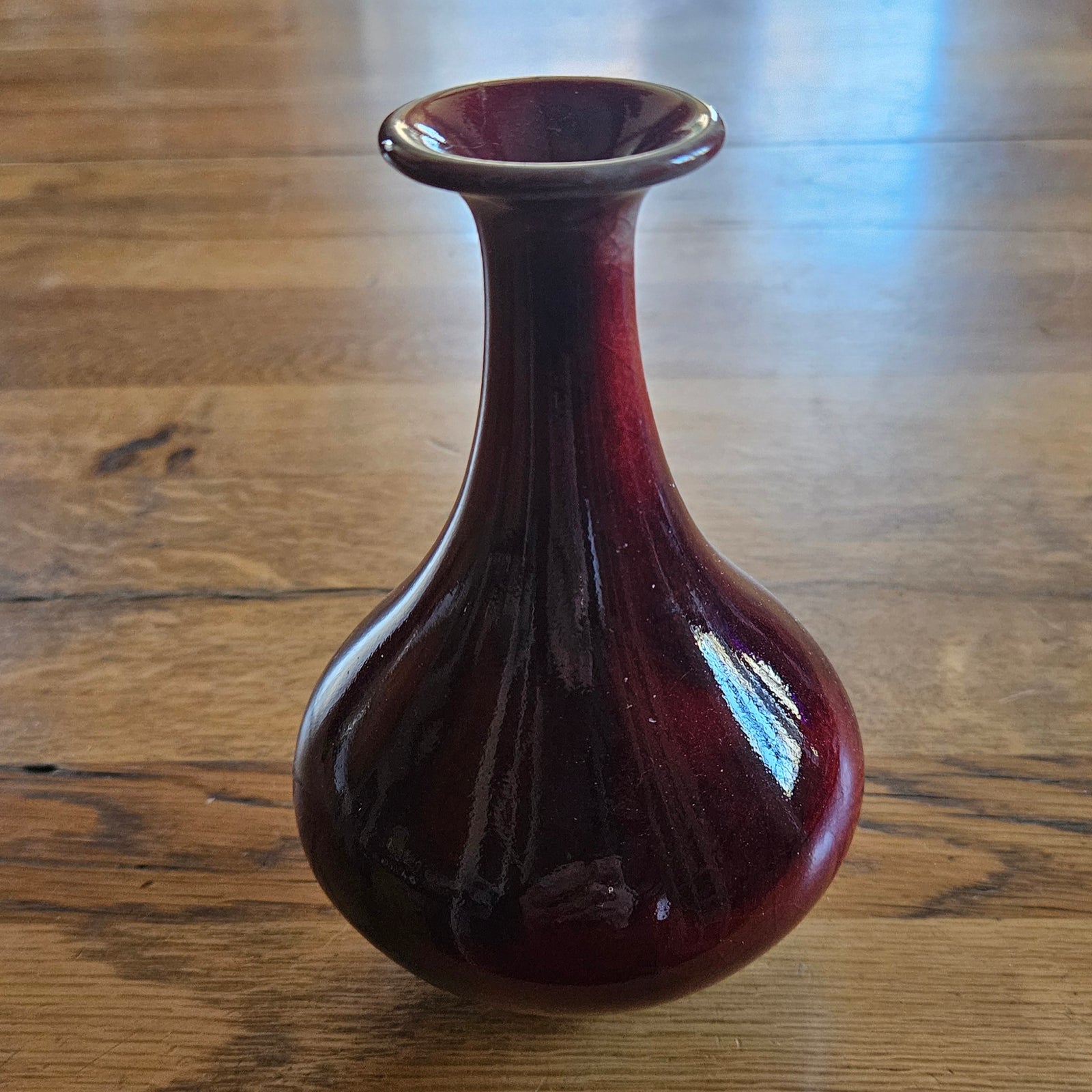 Chinese Sang de Boeuf Pottery Vase Vintage c1920