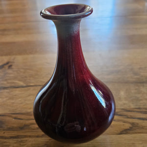 Chinese Sang de Boeuf Pottery Vase Vintage c1920