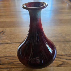 Chinese Sang de Boeuf Pottery Vase Vintage c1920