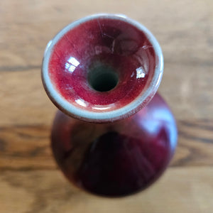 Chinese Sang de Boeuf Pottery Vase Vintage c1920