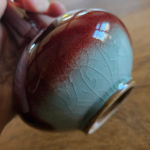 Chinese Sang de Boeuf Pottery Vase Vintage c1920