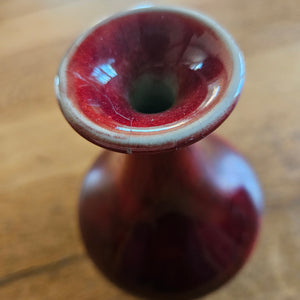 Chinese Sang de Boeuf Pottery Vase Vintage c1920