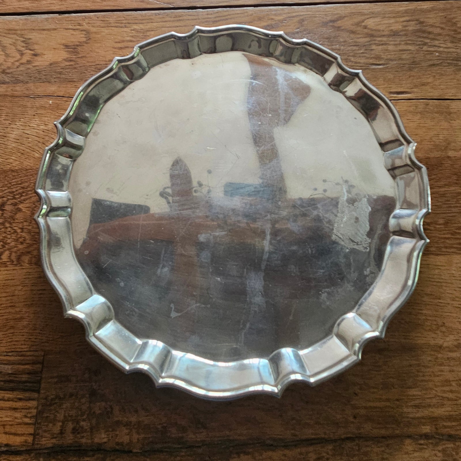 Scottish Sterling Silver Salver Dish by Davidson, Henderson &amp; Sorley Vintage Art Deco