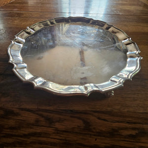 Scottish Sterling Silver Salver Dish by Davidson, Henderson &amp; Sorley Vintage Art Deco