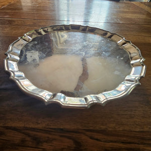 Scottish Sterling Silver Salver Dish by Davidson, Henderson &amp; Sorley Vintage Art Deco