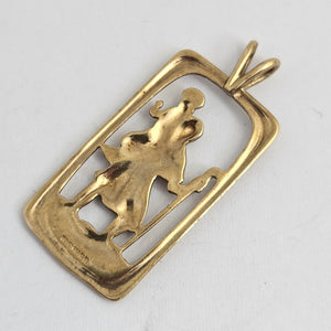 St Christopher 9k Gold Pendant Vintage English Hallmark 1984