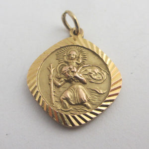 Georg Jensen 9k Gold St Christopher Pendant Charm Vintage 1970
