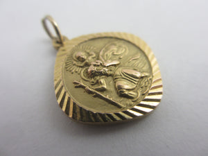 Georg Jensen 9k Gold St Christopher Pendant Charm Vintage 1970