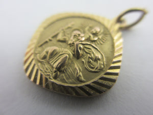 Georg Jensen 9k Gold St Christopher Pendant Charm Vintage 1970