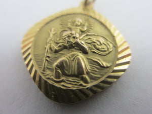 Georg Jensen 9k Gold St Christopher Pendant Charm Vintage 1970
